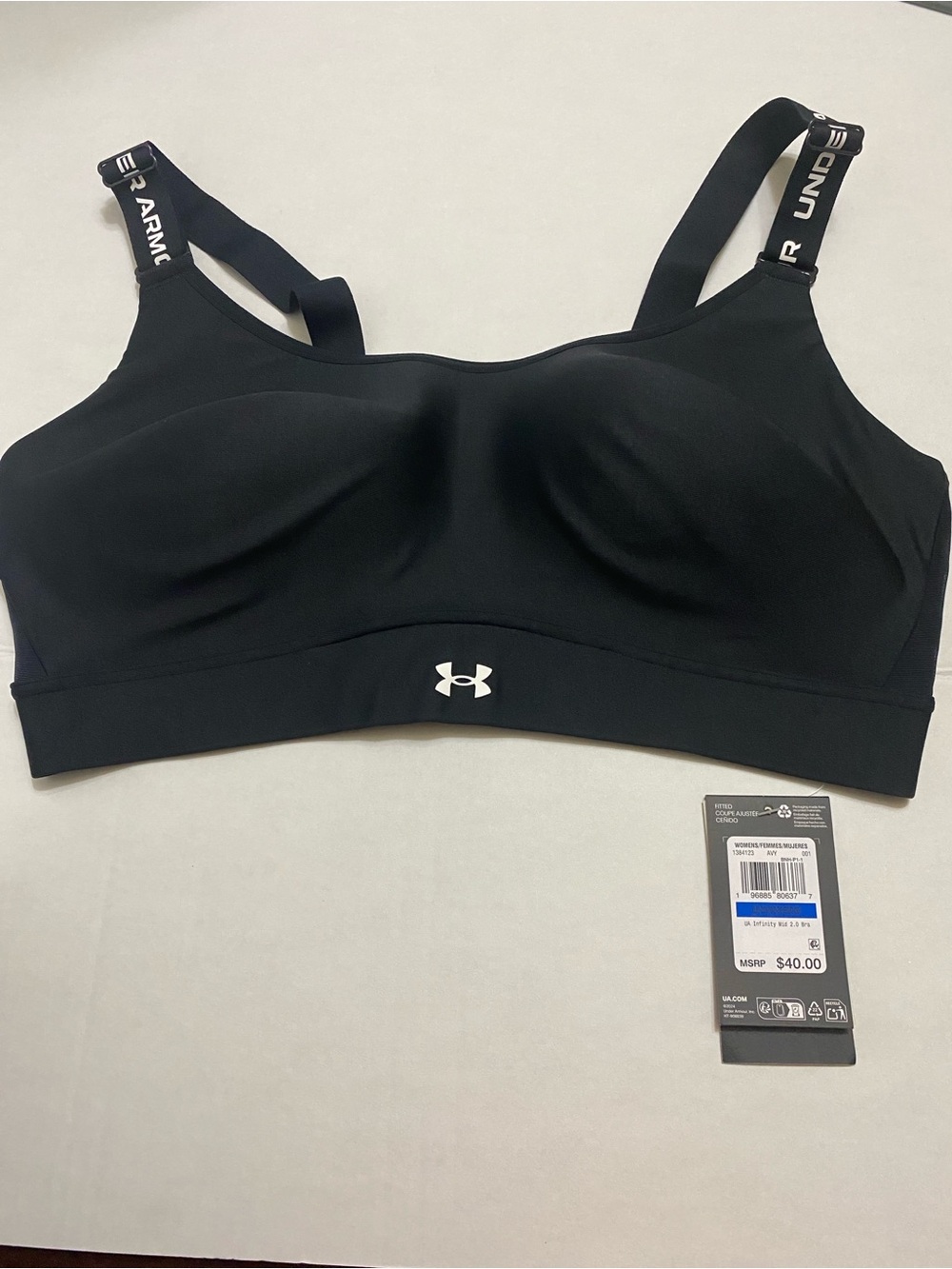 Under Armour Black Women's Molded-Cup Sports Bra with Branded Straps